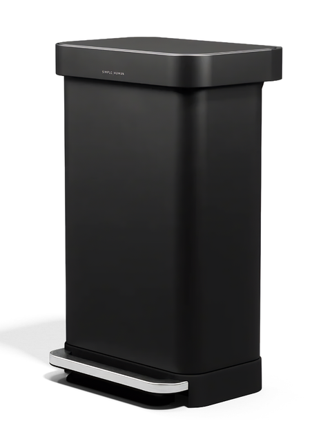 Simple Human Rectangular Step Can- Matte Black 45L