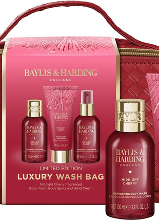Baylis & Harding Midnight Cherry Collection Limited Edition- Luxury Wash Bag