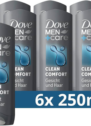 Dove Men Body, Face and Hair Wash-Comfort 6 x 250ml
