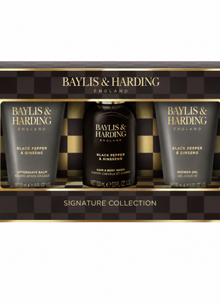 Baylis & Harding Black pepper & Ginseng Collection-Small (Shower gel, Aftershave balm and Body wash)
