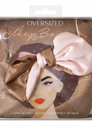 Oversized Sleep Bonnet-Pink & Brown