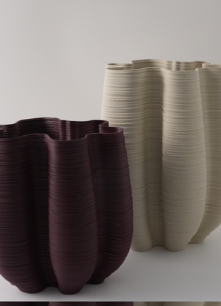 Lobby 3D Vase- Small (Wine & Beige)