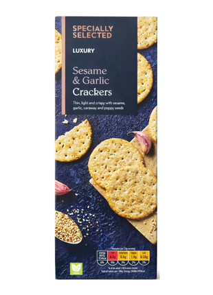 Specially Selected Luxury Sesame & Garlic Crackers- 185g