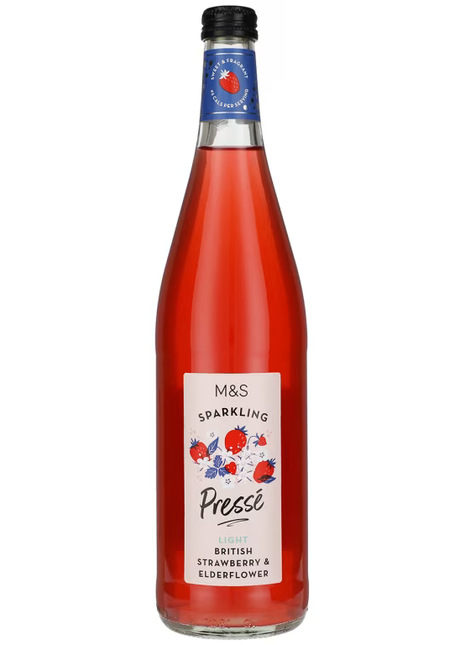 M & S Sparkling Presse British Strawberry and Elderflower 750ml