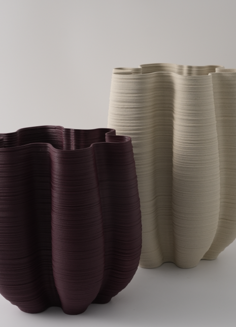 Lobby 3D Vase Big-Wine and Beige