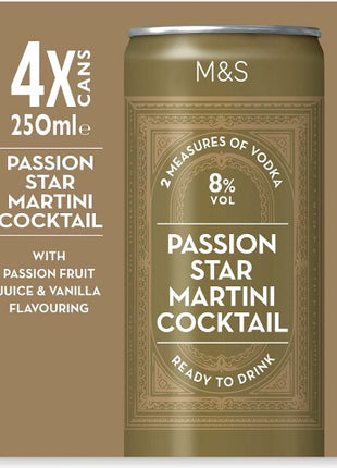 M & S Passion Star Martini- 4 cans x 250ml