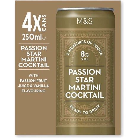 M & S Passion Star Martini- 4 cans x 250ml