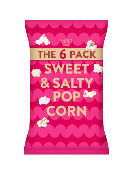 M & S 6 pack sweet and salty popcorn