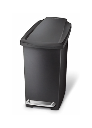 Simple Human slim step plastic can-black-10L