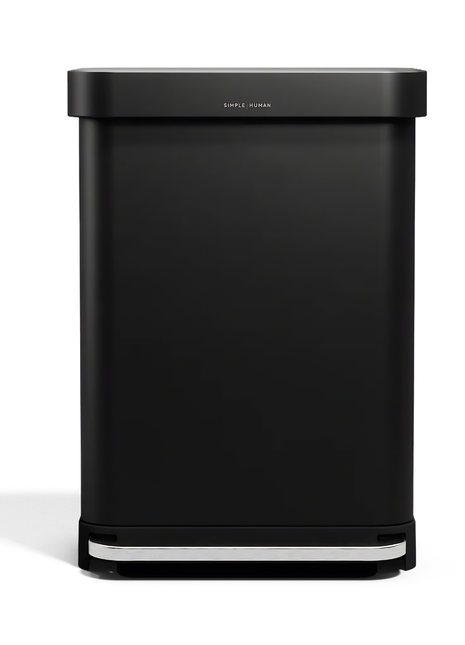 Simple Human Black Rectangular Step Can-55L