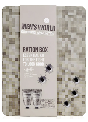 Men's World Grooming Ammunition Ration Box Essentials Kit For The Fight To Look Good