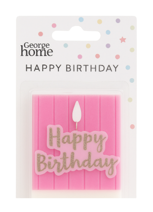 George Home Birthday Candle-Pink