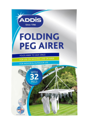 Addis Folding Peg Airer with 32 Pegs