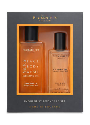 Pecksniff's London Men's Indulgent Body Care Set Men's Face Body & Hair Cleansing Gel Charismatic