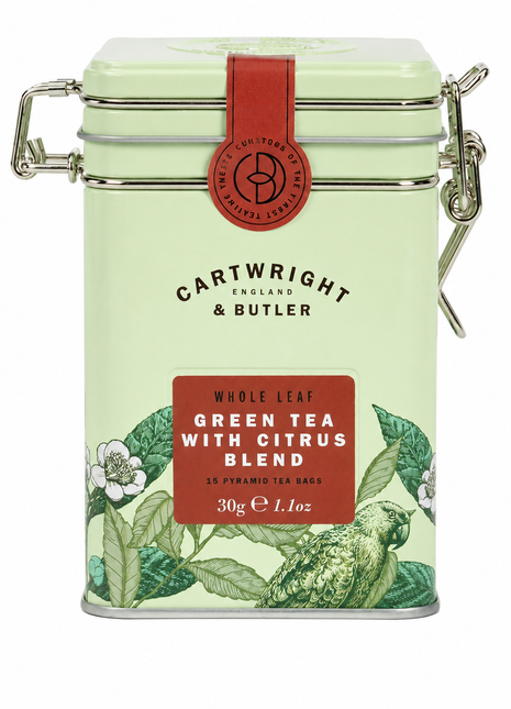 Cartwright & Butler Green Tea with Citrus Blend Tea Bags in Tin 30g
