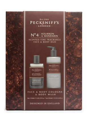 Pecksniff's London No.4 Bourbon & Mandarin Scented Fine Fragrance Face & Body Duo