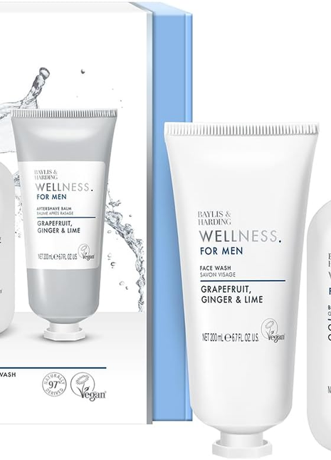 Baylis & Harding Wellness for Men- Revive Midi Box-Facewash,Shower gel and Aftershave Balm Set-3 in 1