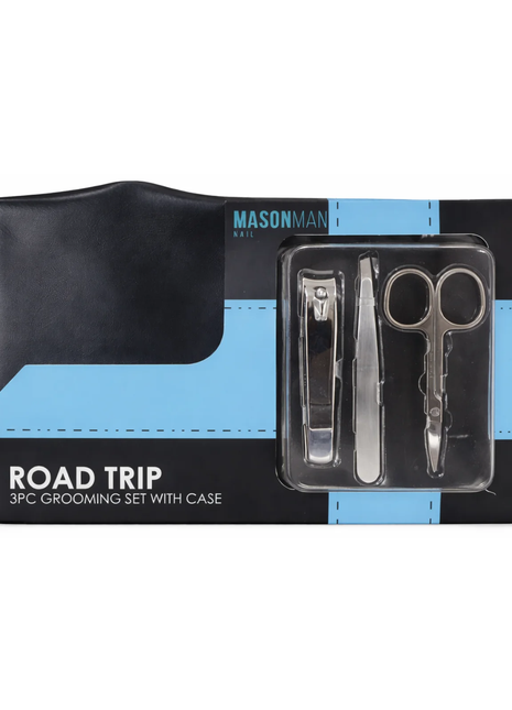 Mason Man Nail Road Trip 3Pcs Grooming Set With Case