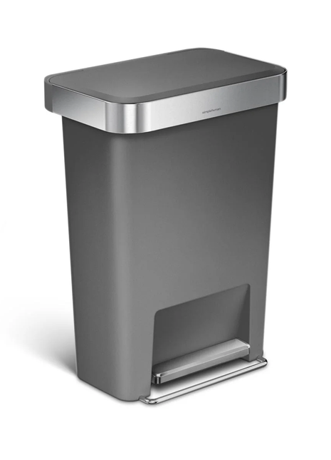 Simple Human Rectangular Pedal Bin With Liner Pocket 45L