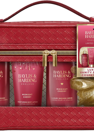 Baylis & Harding Midnight Cherry Collection Limited Edition- Luxury Vanity Bag and Cosmetic Bag