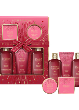 Baylis & Harding Midnight Cherry Collection Limited Edition- Cleansing soap, Bodywash, Body Butter, Shower crème and Lotion Set
