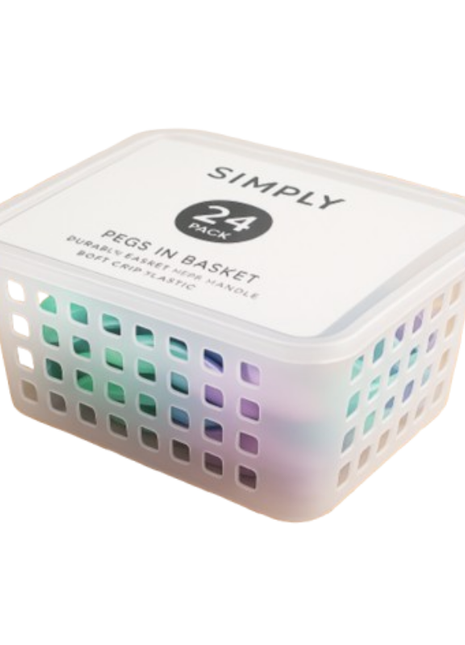 Simply 24 pack pegs in basket