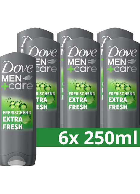 Dove Men Body, Face and Hair Wash-Extra Fresh 6 x 250ml