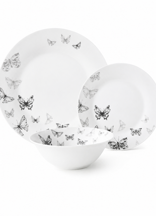 George Home 12 Piece Dinner Set Delicate Butterfly