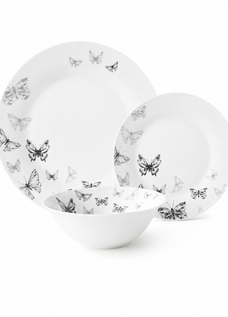 George Home 12 Piece Dinner Set Delicate Butterfly