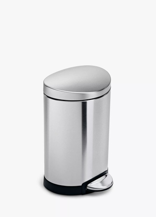 Simple Human Semi Round Bathroom Pedal Bin 6L Stainless Steel