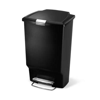 Simple Human Rectangular Step Can Plastic-Black 45L