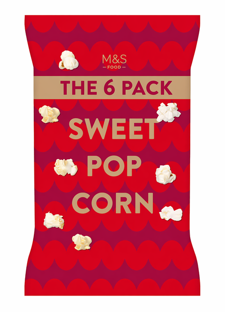 M & S 6 pack sweet popcorn