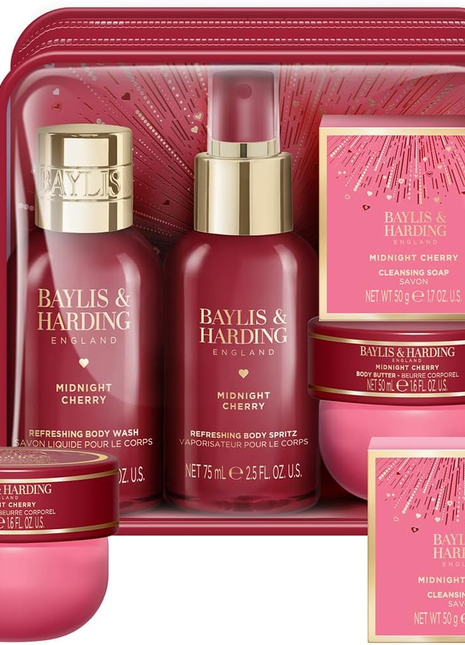 Baylis & Harding Midnight Cherry Collection Limited Edition- Travel set