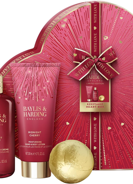 Baylis & Harding Midnight Cherry Collection Limited Edition- Keepsake Heart Box