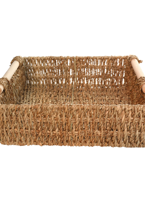 Dwell Studio Hand Woven Basket with Wooden Handle