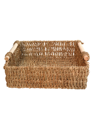 Dwell Studio Hand Woven Basket with Wooden Handle