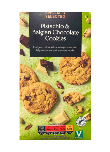 Specially Selected Pistachio & Belgian Chocolate Cookies 200g
