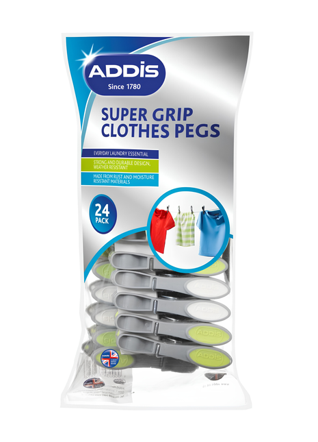 Addis Super Grip Clothes Pegs 24Pk