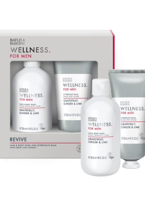 Baylis & Harding Wellness for Men - Revive-Grapefruit, Lime & Ginger Set with Red Tape