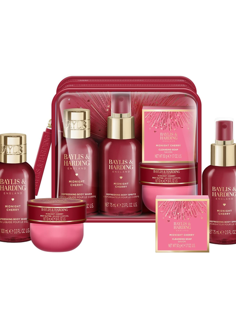 Baylis & Harding Midnight Cherry Collection Limited Edition- Travel set
