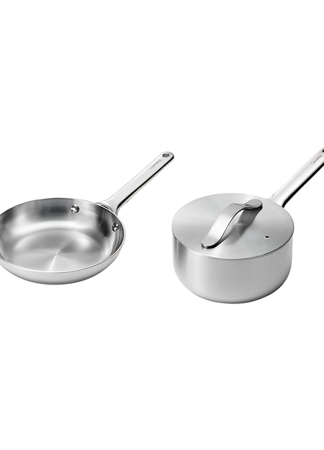 Caraway Stainless Steel Mini Fry Pan & Mini Sauce Pan Duo