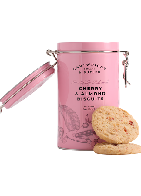 Cartwright & Butler Cherry and Almond Biscuits 200g in Tin
