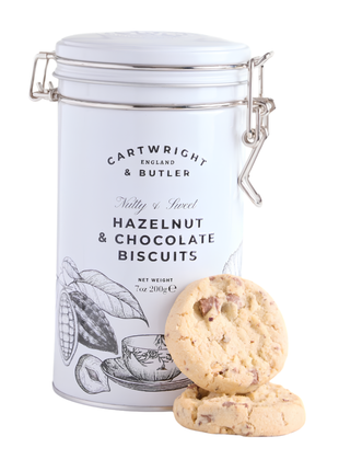Cartwright & Butler Hazelnut & Chocolate Biscuits 200g in Tin
