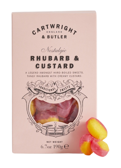Cartwright & Butler Rhubarb & Custard Sweets in carton 190g