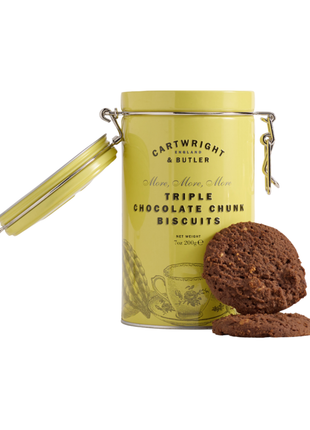 Cartwright & Butler Triple Chocolate Chunk Biscuits 200g in Tin