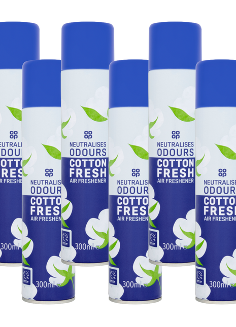 Co Op Cotton Fresh Air Freshener 300ml x 6