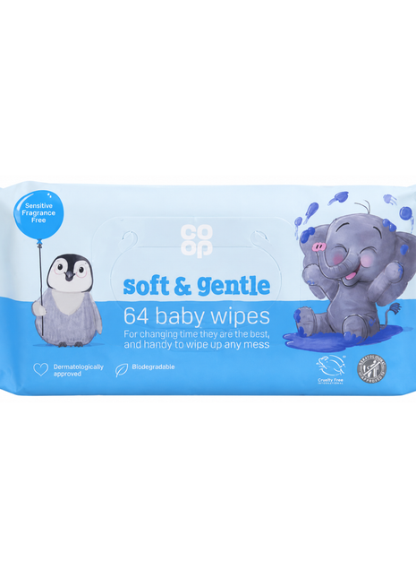 Co Op Fragrance Free Baby Wipes 64 Sheets