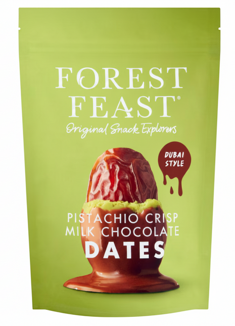 Forest Feast Pistachio Crisp Milk Chocolate Dates 120g