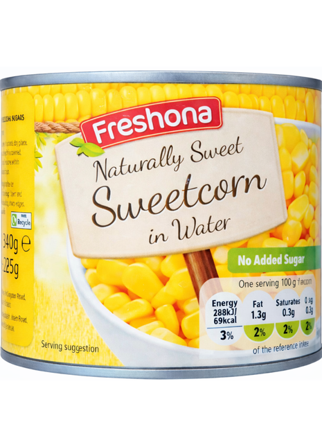 Freshona Naturally Sweetcorn In Water-340g