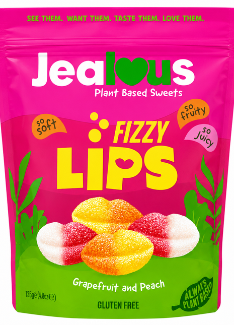 Jealous Plant Based Sweets Fizzy Lips 125g